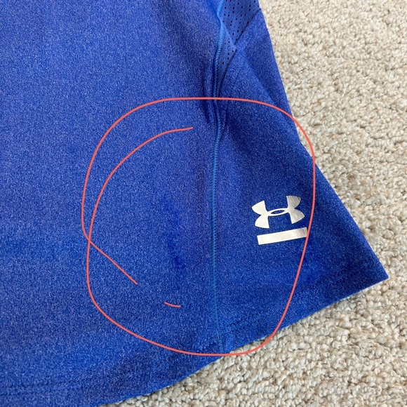 Under Armour Heathered blue long sleeve mesh cut-out back T-shirt Sz M - Picture 13 of 14
